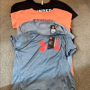 LOT OF 4(2 NWT) Under Armour Shirts